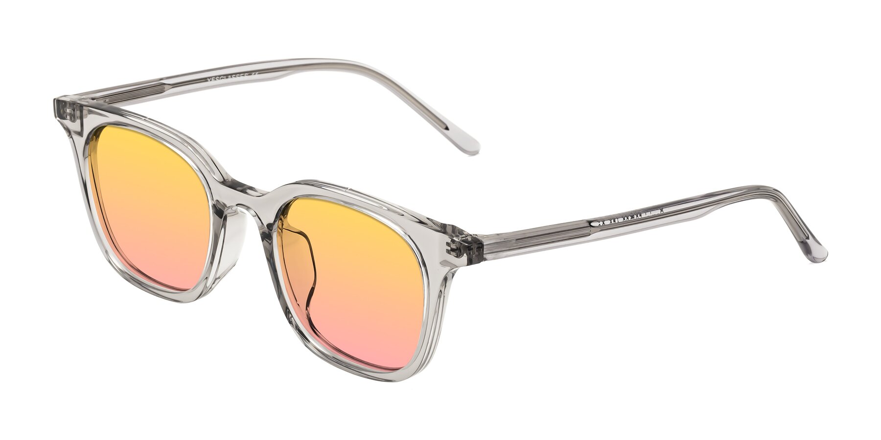 Angle of Gemini in Translucent Gray with Yellow / Pink Gradient Lenses