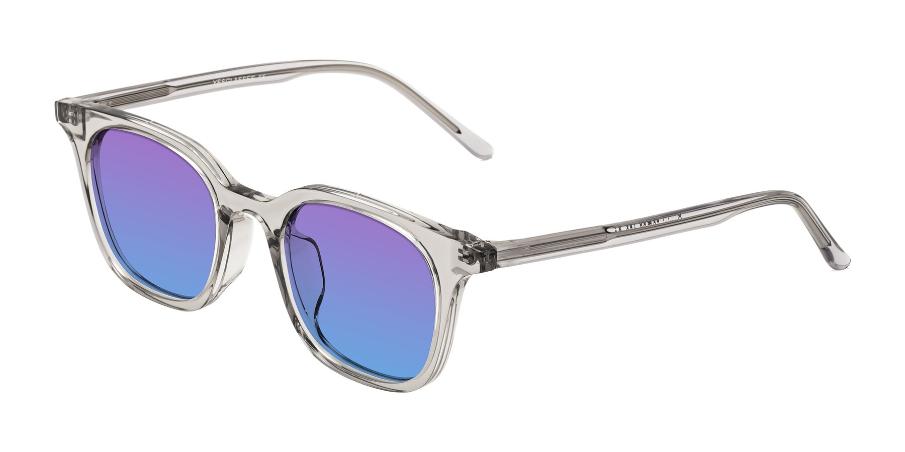 Angle of Gemini in Translucent Gray with Purple / Blue Gradient Lenses