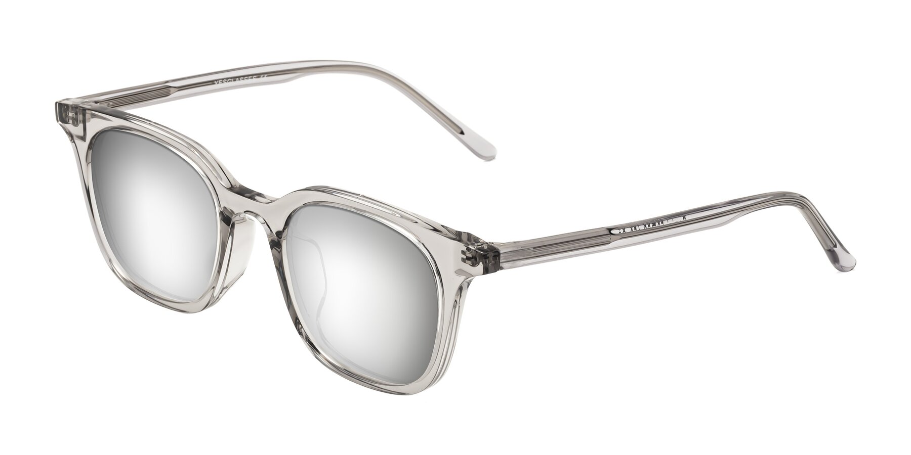 Angle of Gemini in Translucent Gray with Silver Mirrored Lenses