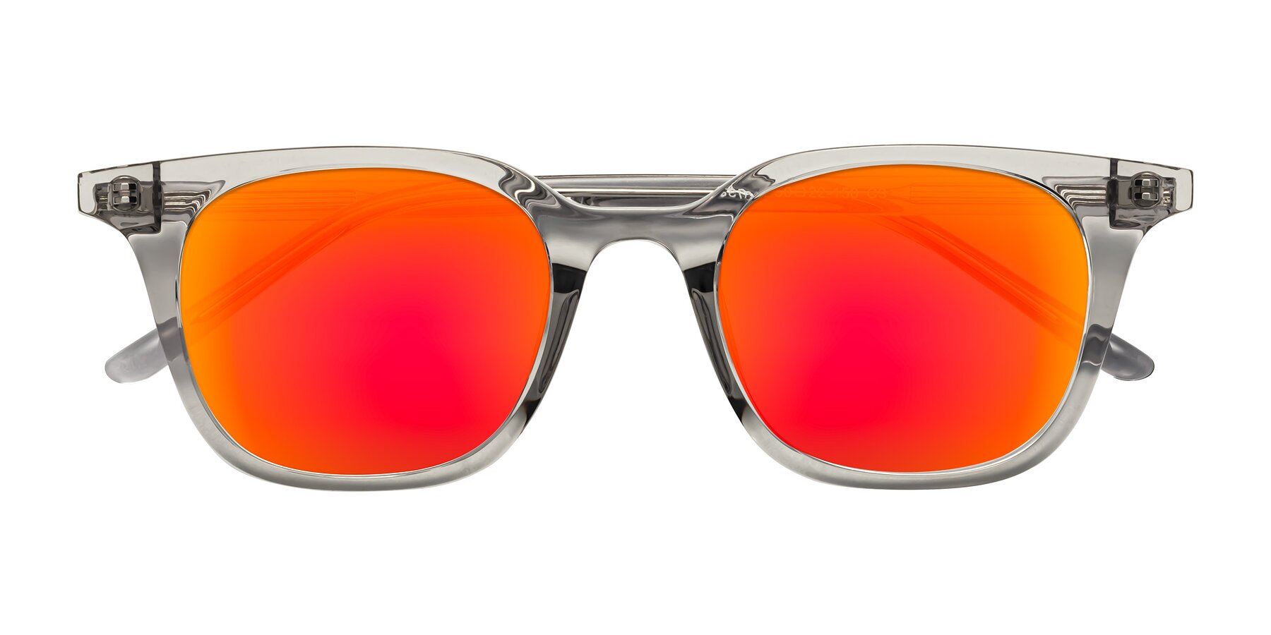 Folded Front of Gemini in Translucent Gray with Red Gold Mirrored Lenses