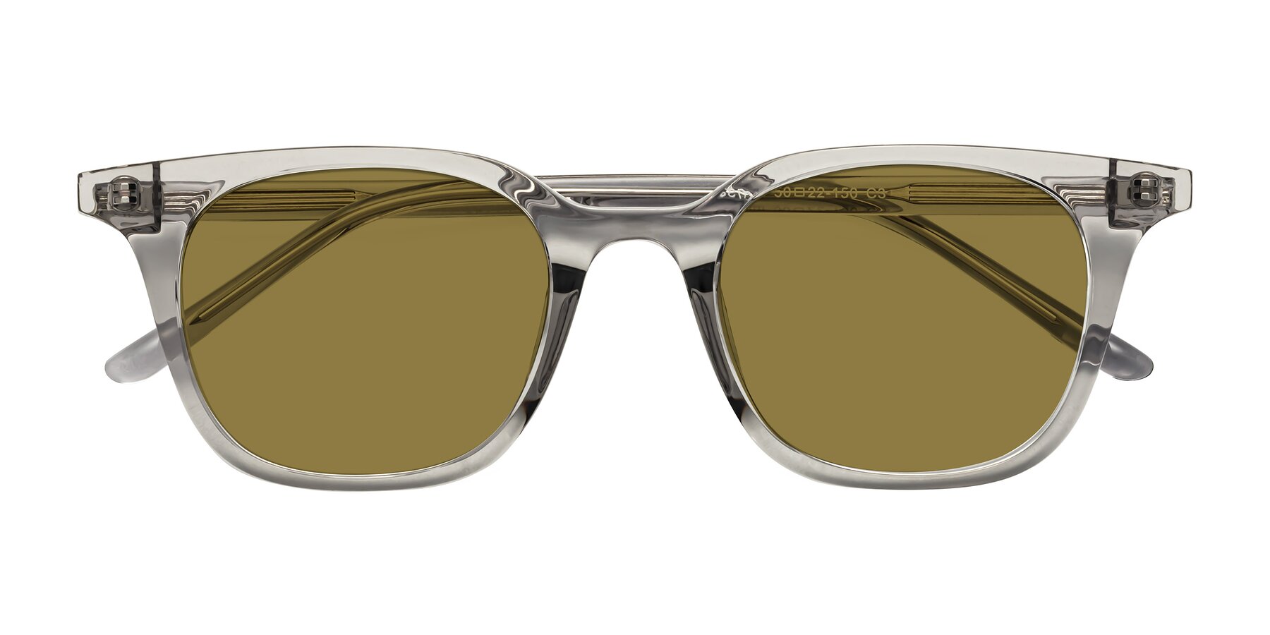 Folded Front of Gemini in Translucent Gray with Brown Polarized Lenses