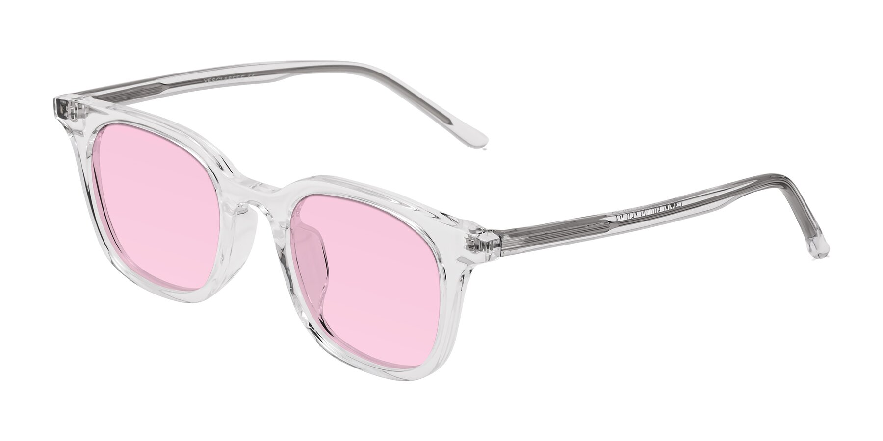 Angle of Gemini in Clear with Light Pink Tinted Lenses