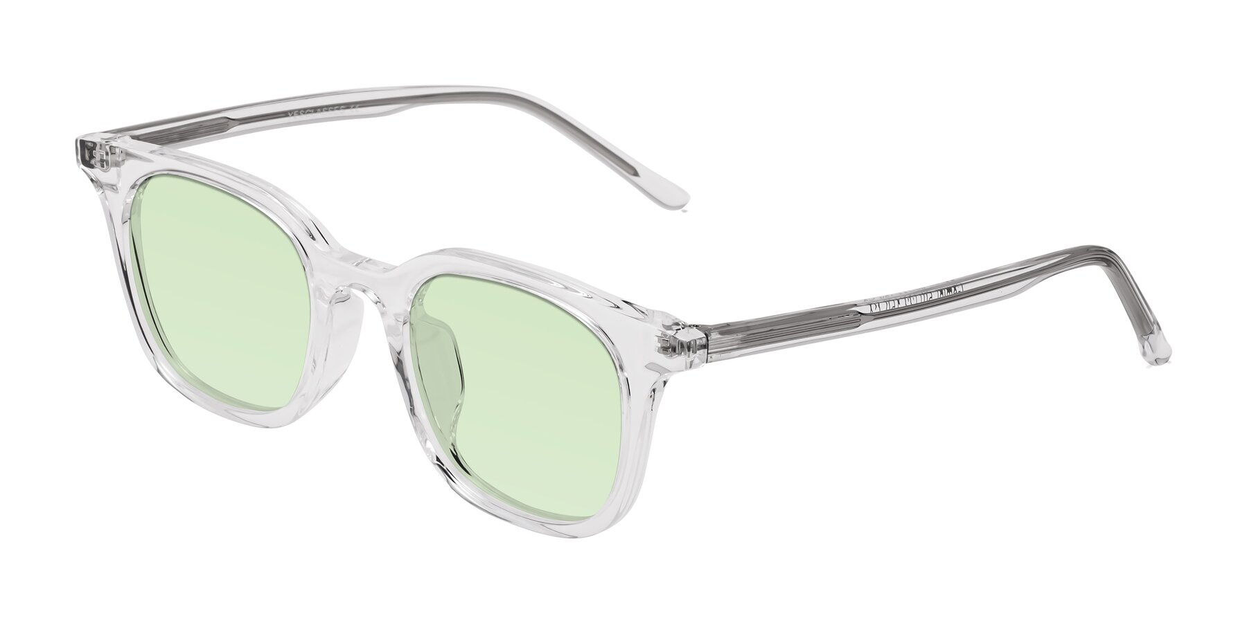 Angle of Gemini in Clear with Light Green Tinted Lenses