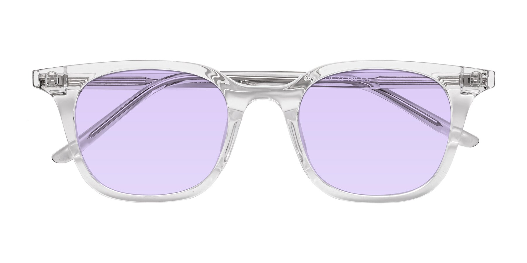 Folded Front of Gemini in Clear with Light Purple Tinted Lenses