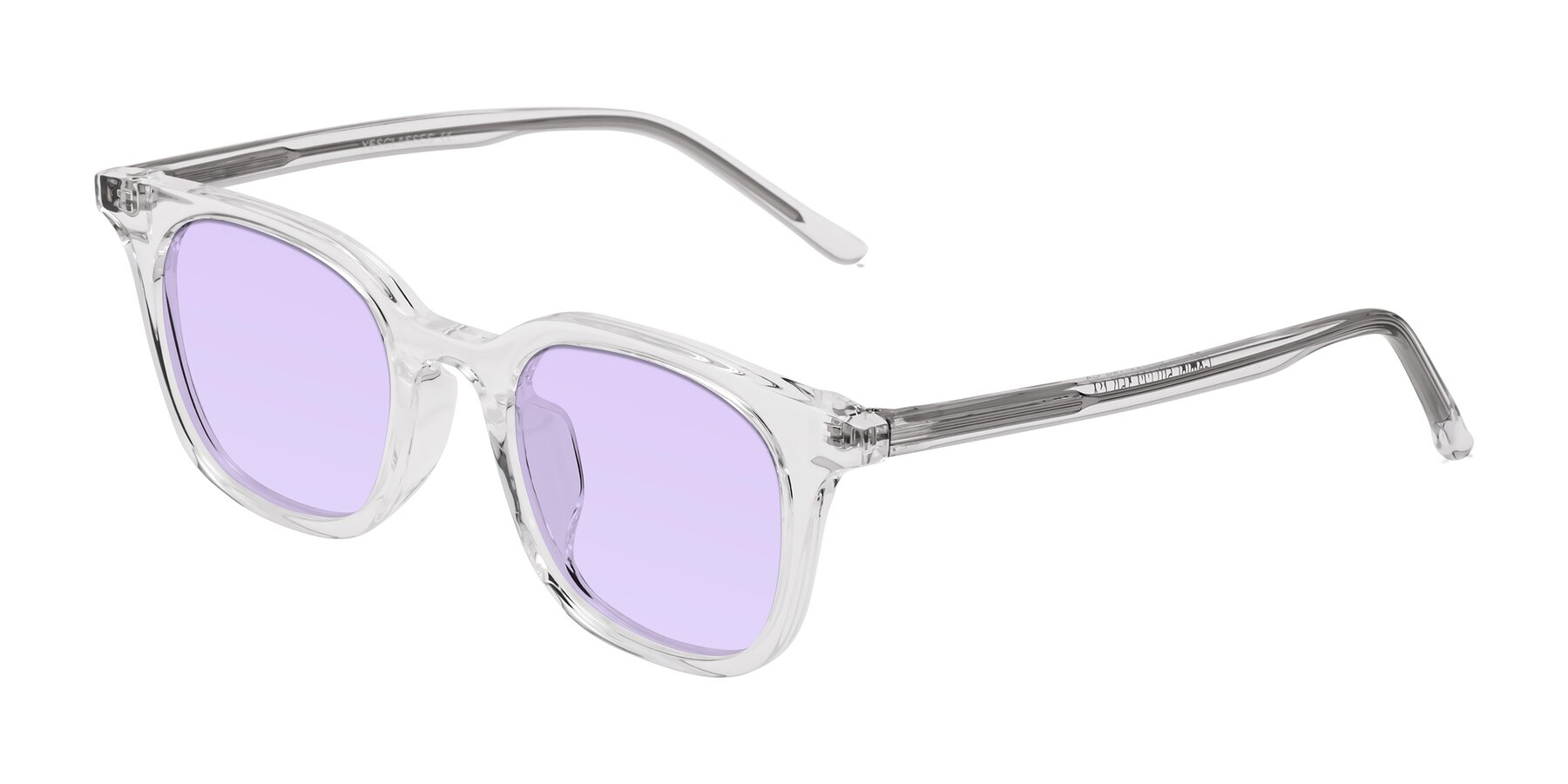 Angle of Gemini in Clear with Light Purple Tinted Lenses