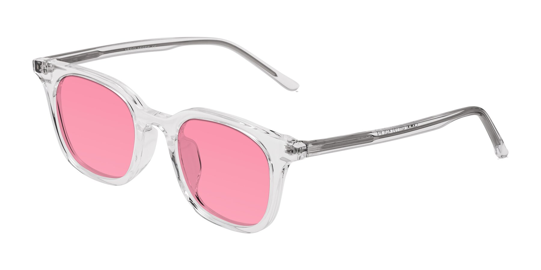 Angle of Gemini in Clear with Pink Tinted Lenses