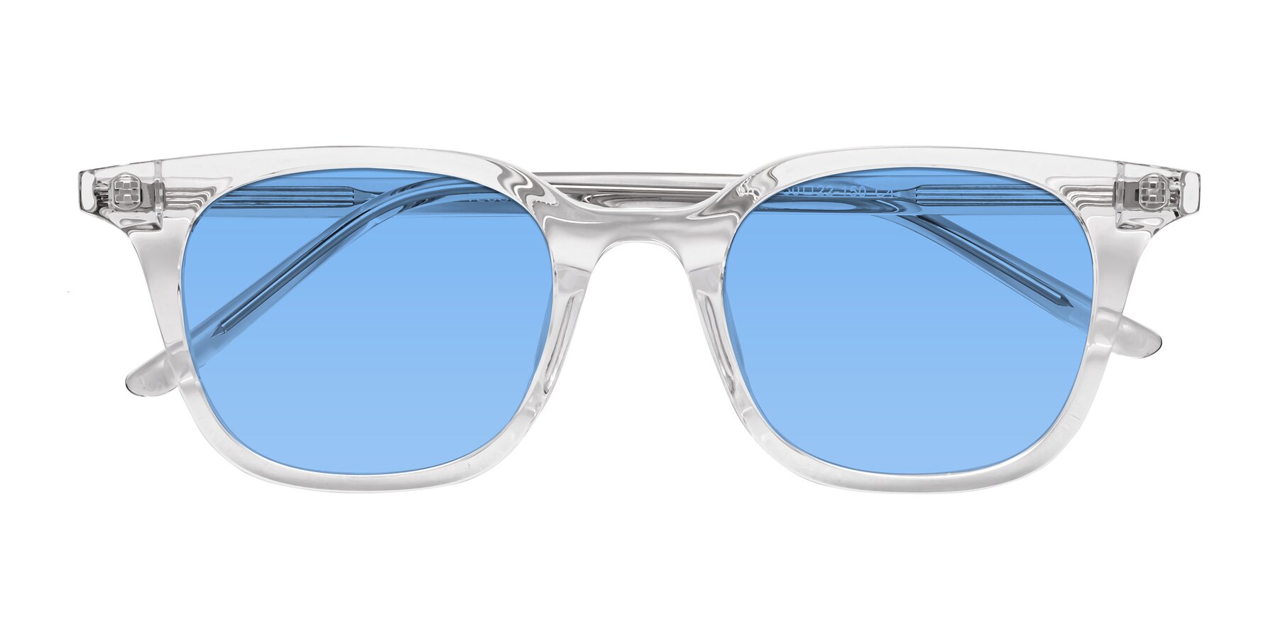 Folded Front of Gemini in Clear with Medium Blue Tinted Lenses