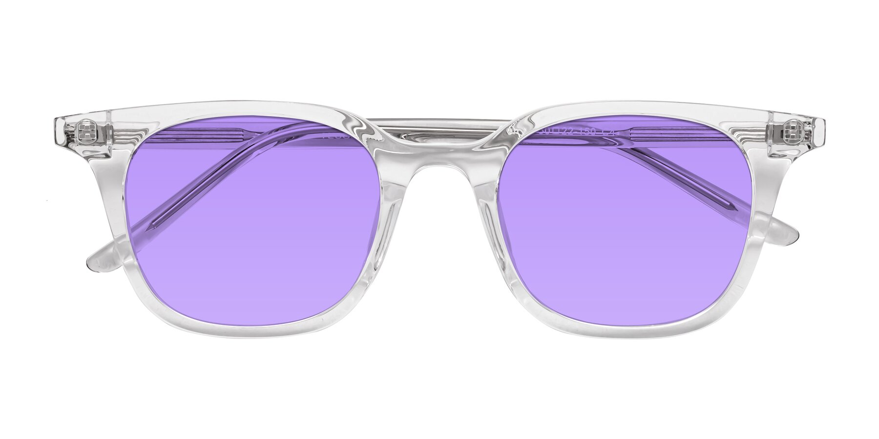 Folded Front of Gemini in Clear with Medium Purple Tinted Lenses