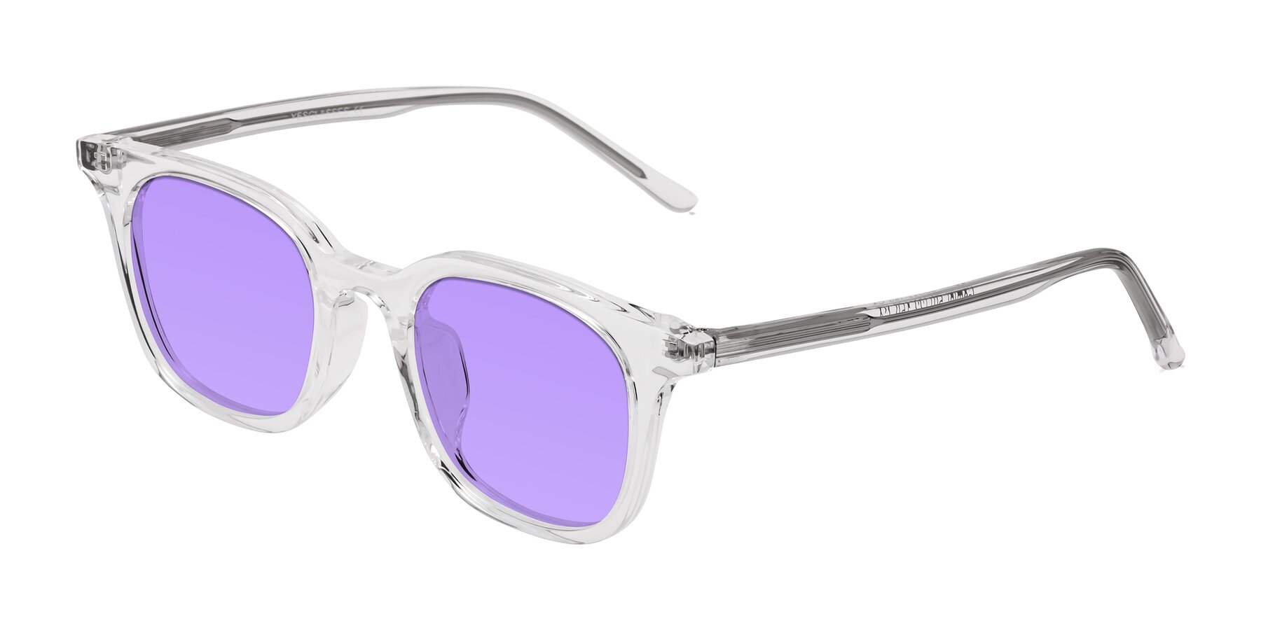 Angle of Gemini in Clear with Medium Purple Tinted Lenses