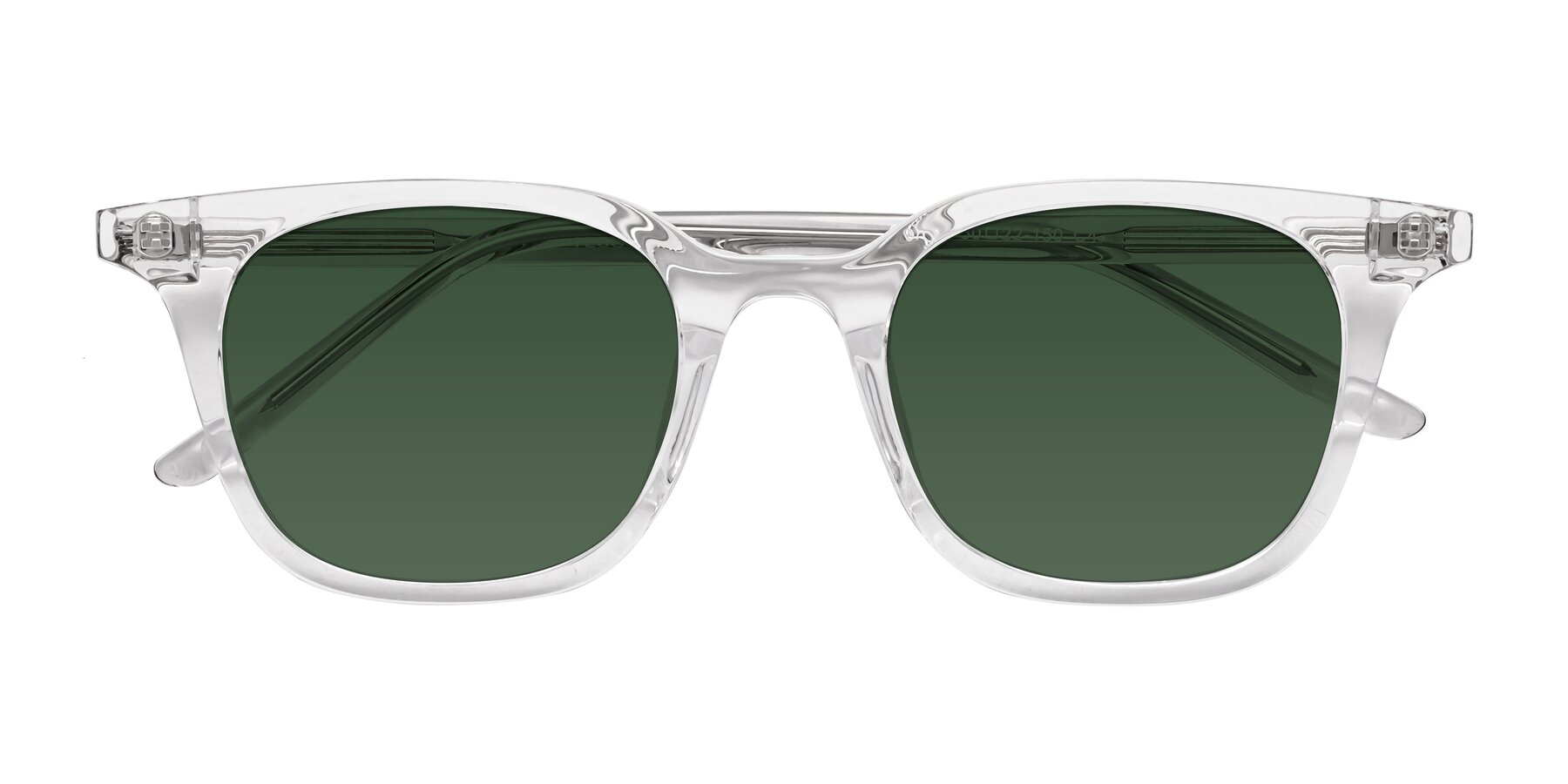 Folded Front of Gemini in Clear with Green Tinted Lenses