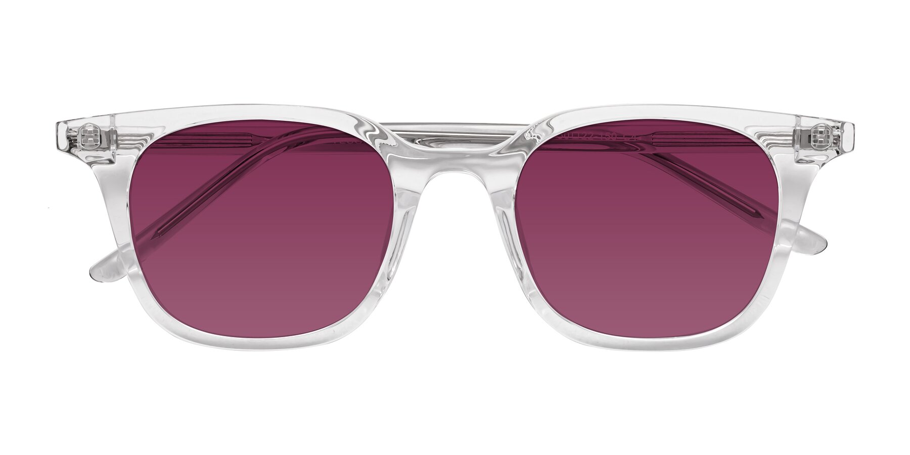 Folded Front of Gemini in Clear with Wine Tinted Lenses