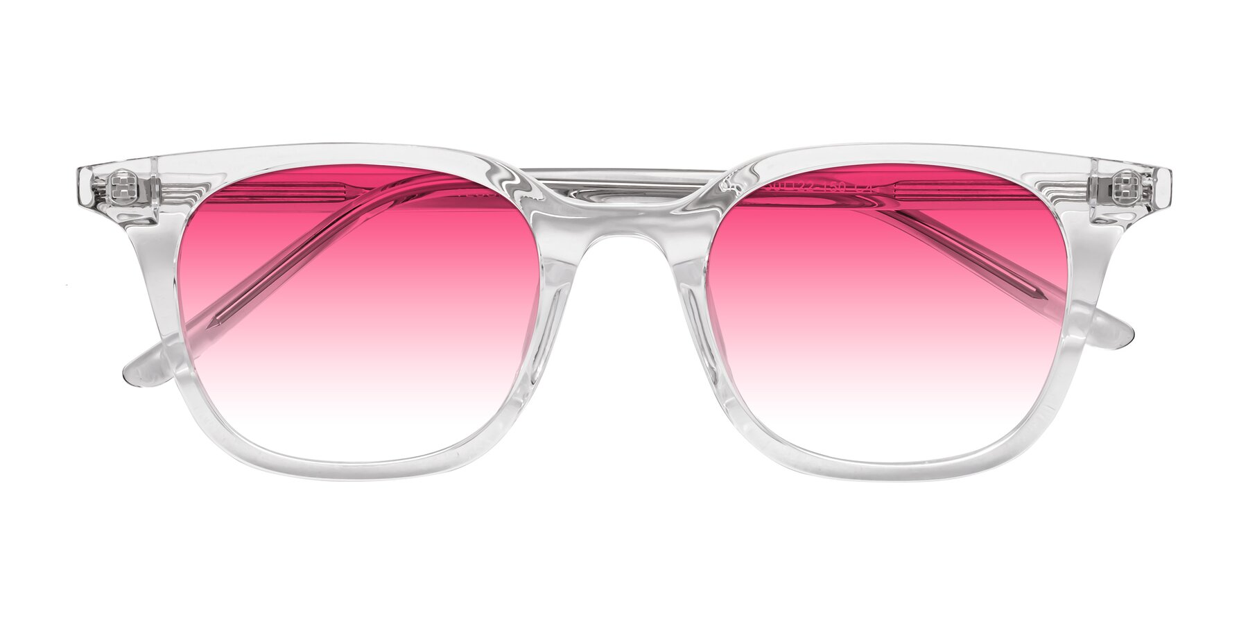 Folded Front of Gemini in Clear with Pink Gradient Lenses