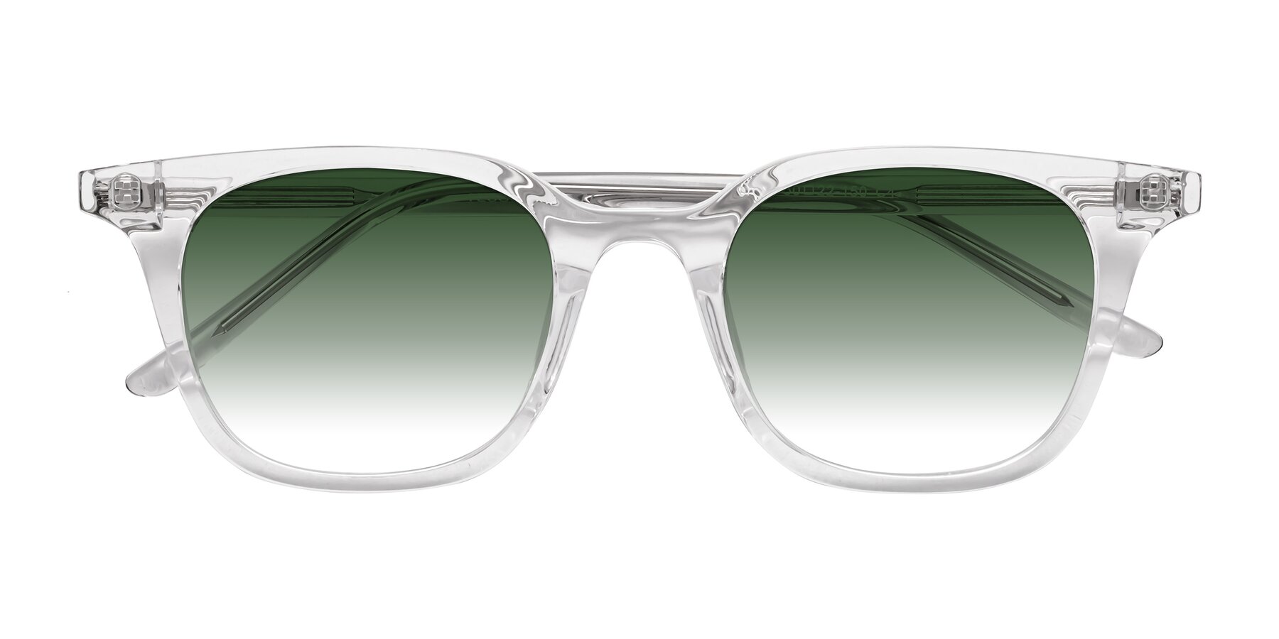 Folded Front of Gemini in Clear with Green Gradient Lenses