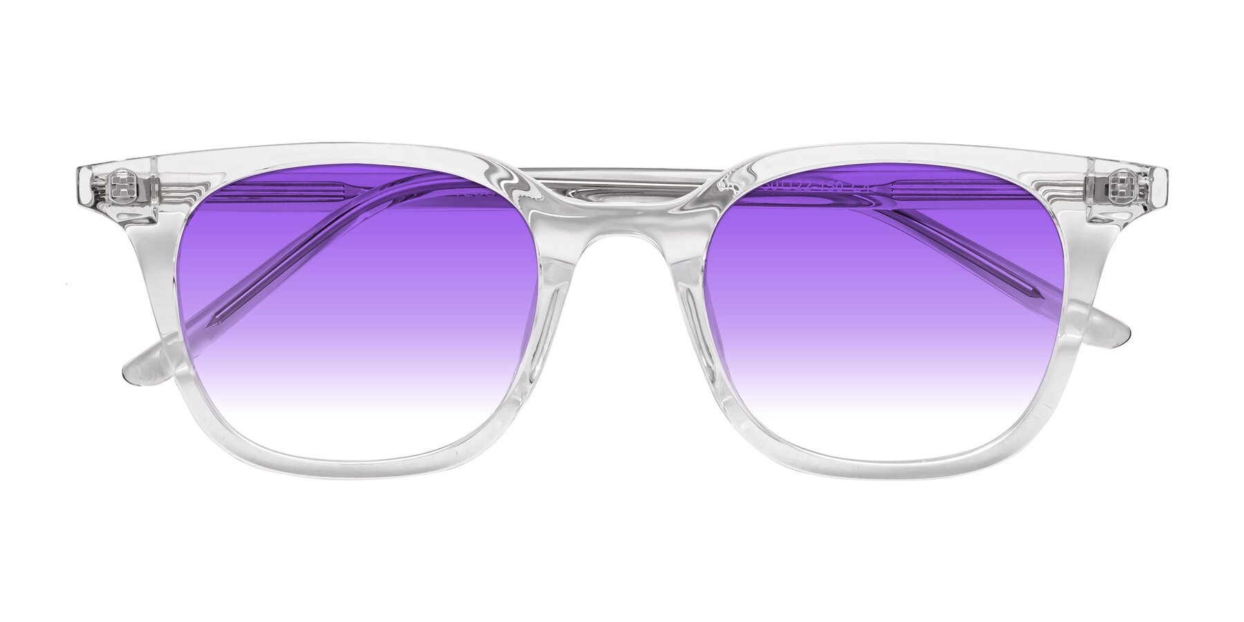 Folded Front of Gemini in Clear with Purple Gradient Lenses