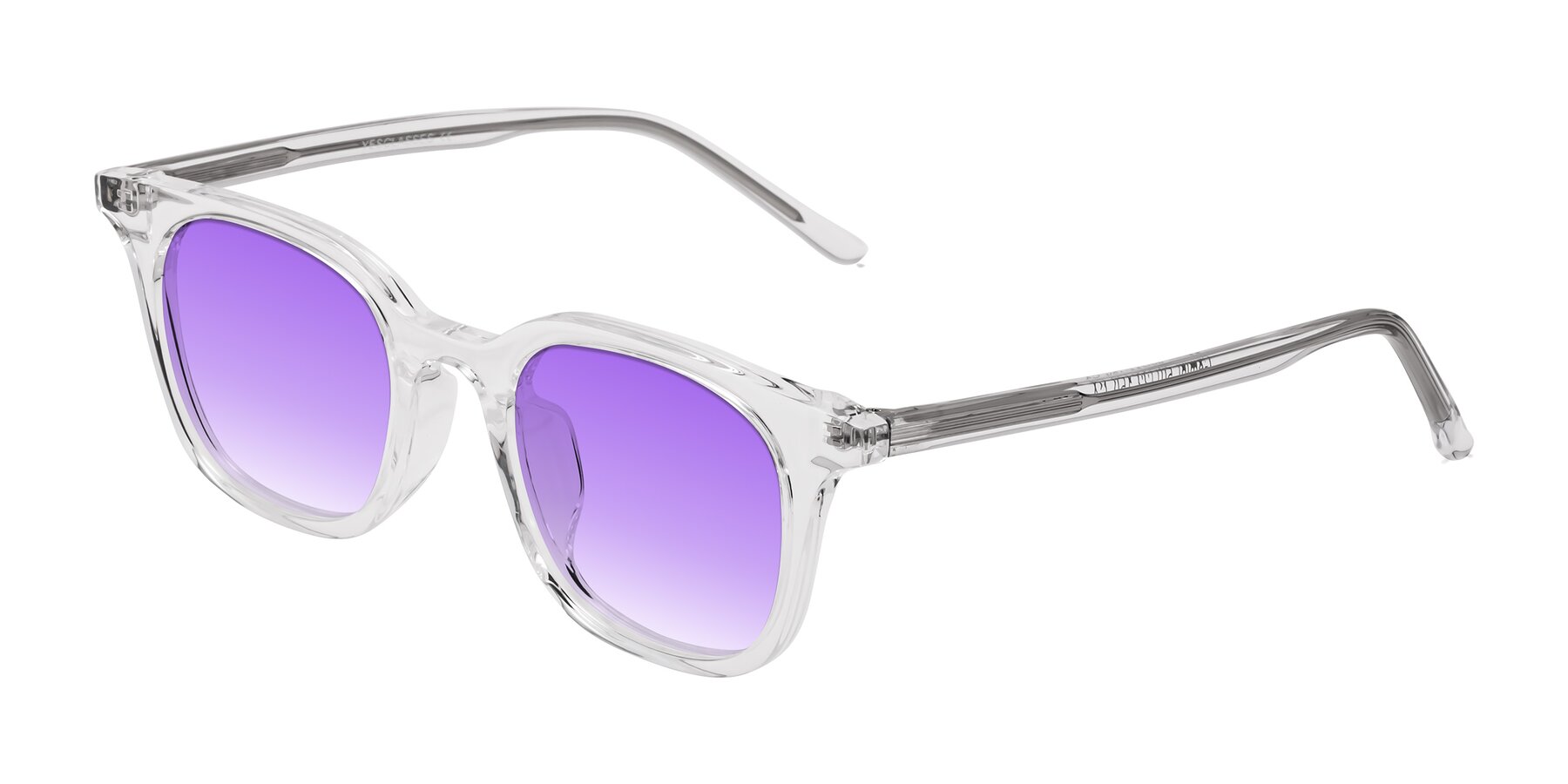 Angle of Gemini in Clear with Purple Gradient Lenses