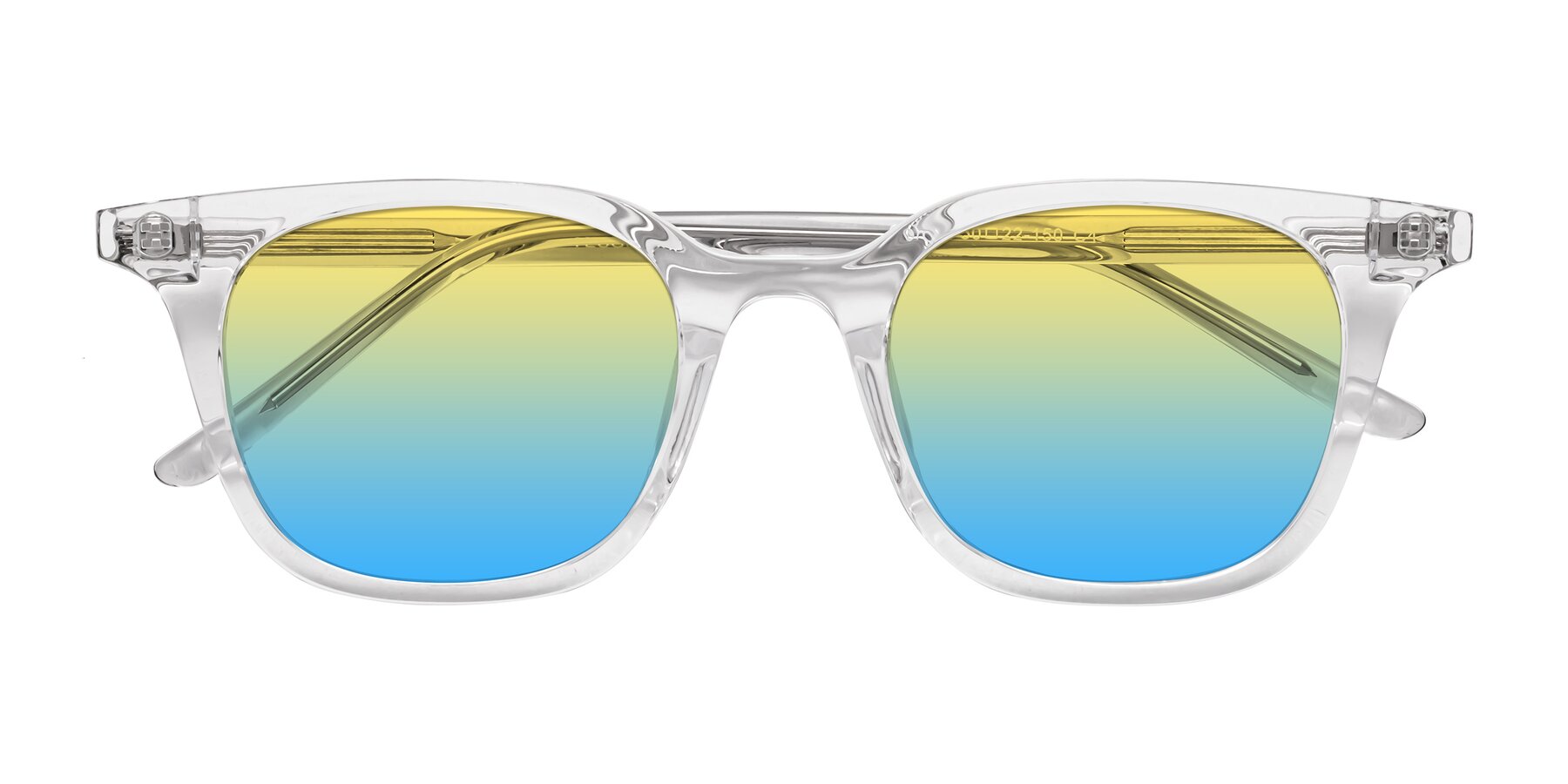 Folded Front of Gemini in Clear with Yellow / Blue Gradient Lenses