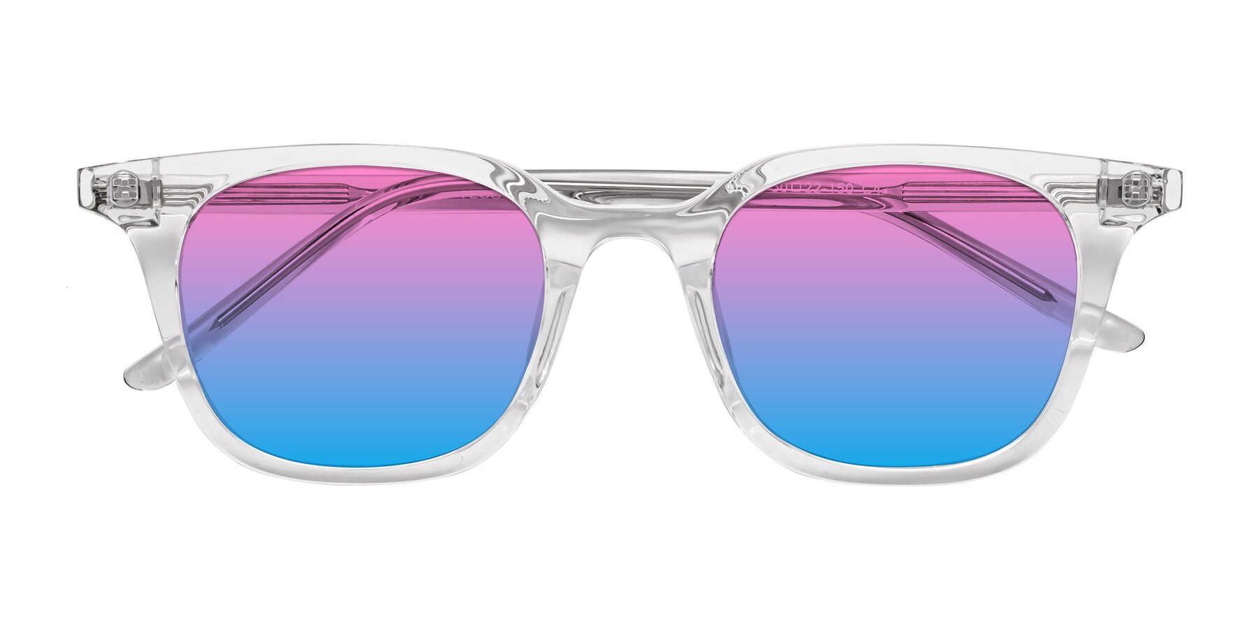 Folded Front of Gemini in Clear with Pink / Blue Gradient Lenses