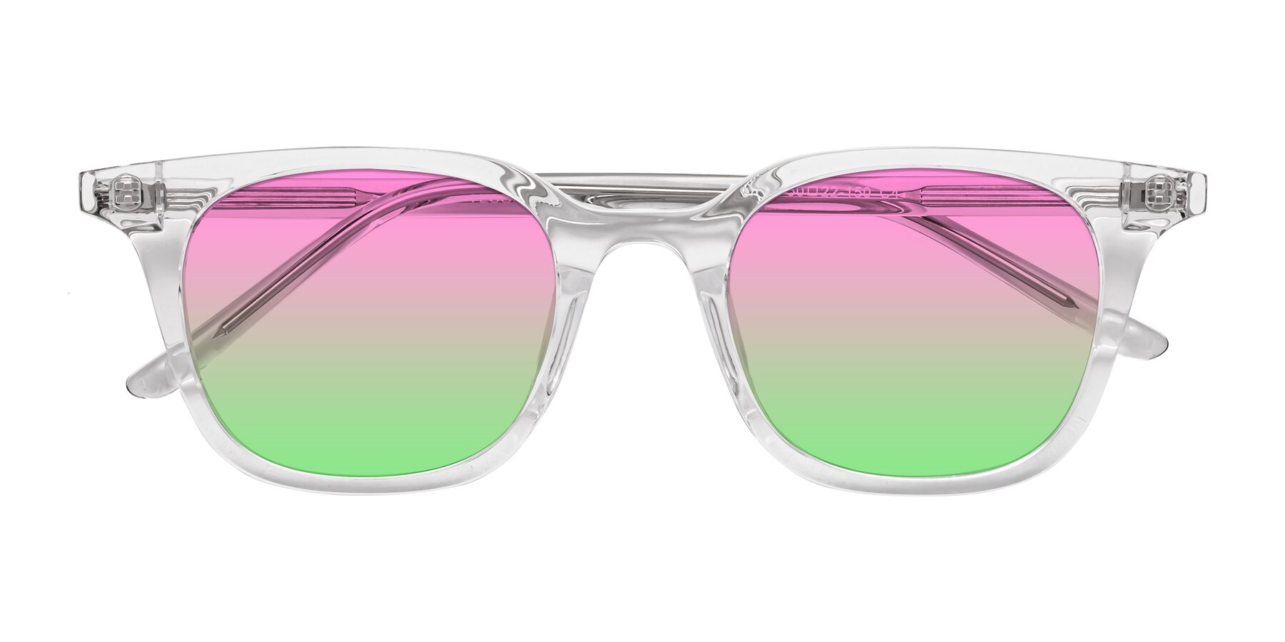 Folded Front of Gemini in Clear with Pink / Green Gradient Lenses