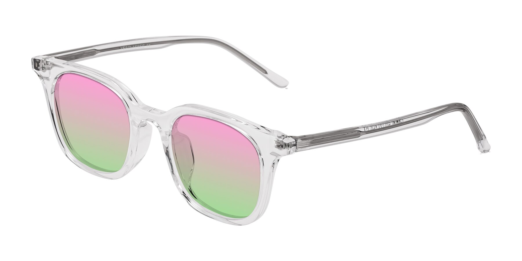 Angle of Gemini in Clear with Pink / Green Gradient Lenses