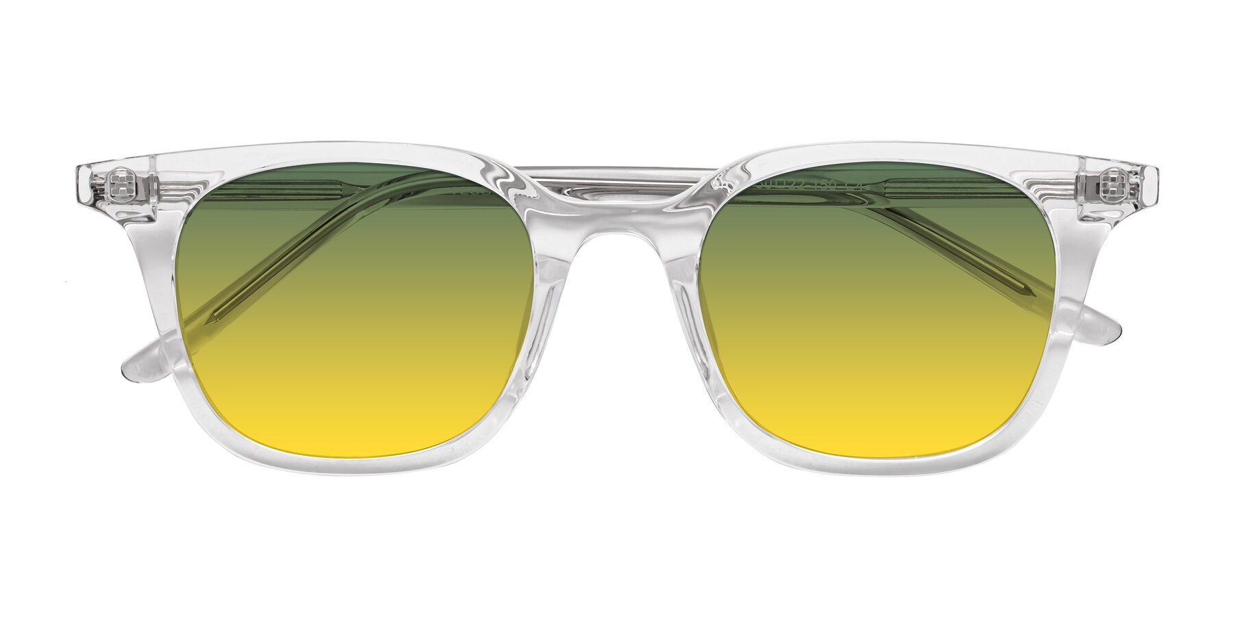 Folded Front of Gemini in Clear with Green / Yellow Gradient Lenses