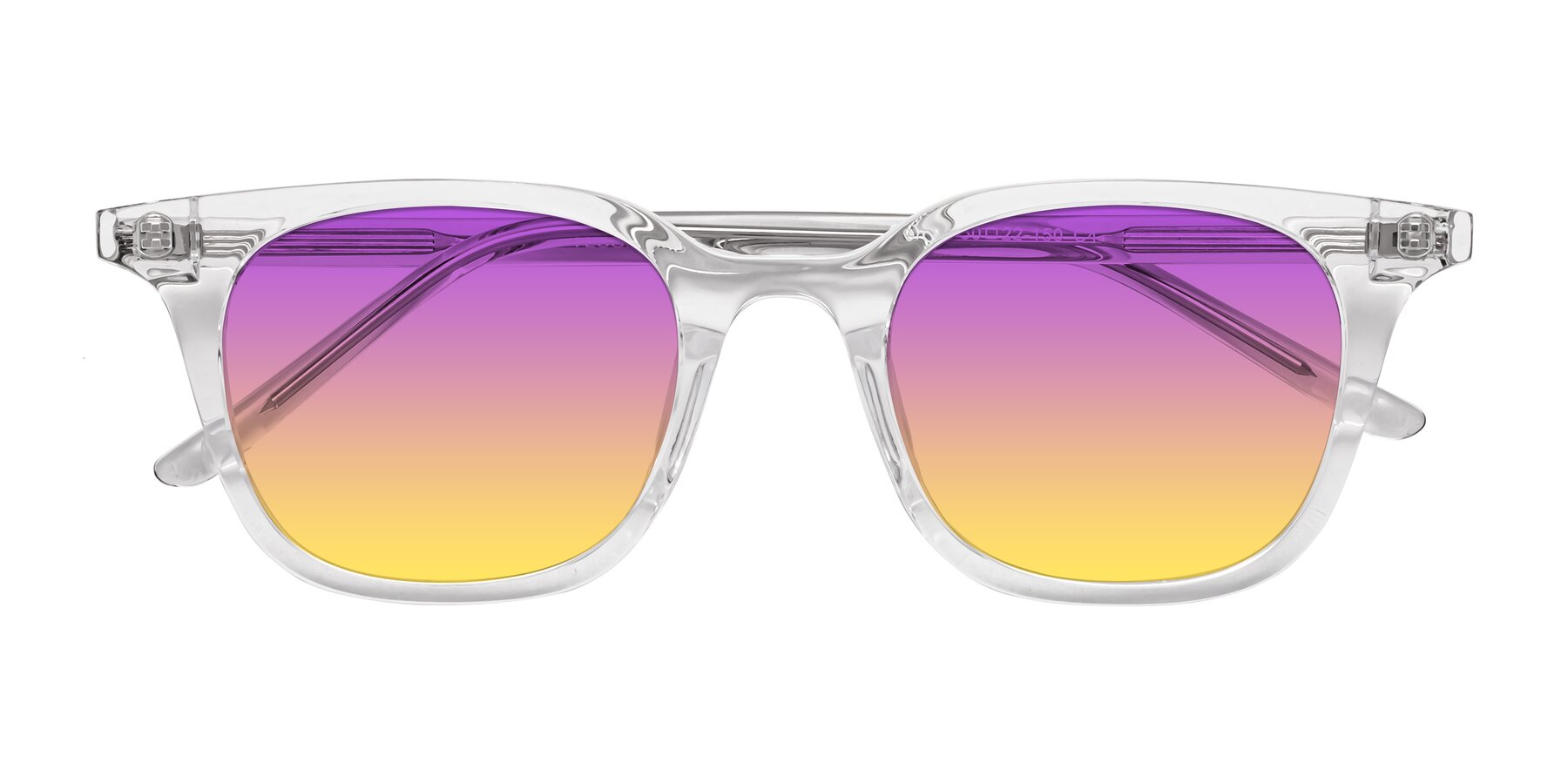 Folded Front of Gemini in Clear with Purple / Yellow Gradient Lenses