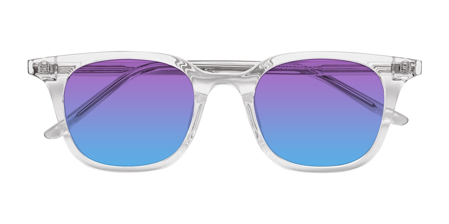 Folded Front of Gemini in Clear with Purple / Blue Gradient Lenses