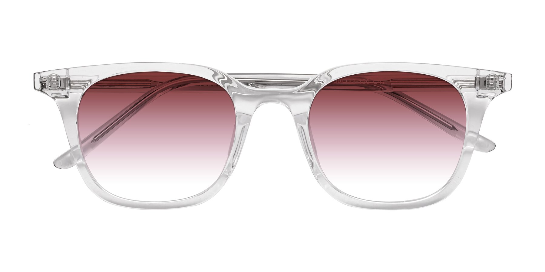 Folded Front of Gemini in Clear with Garnet Gradient Lenses