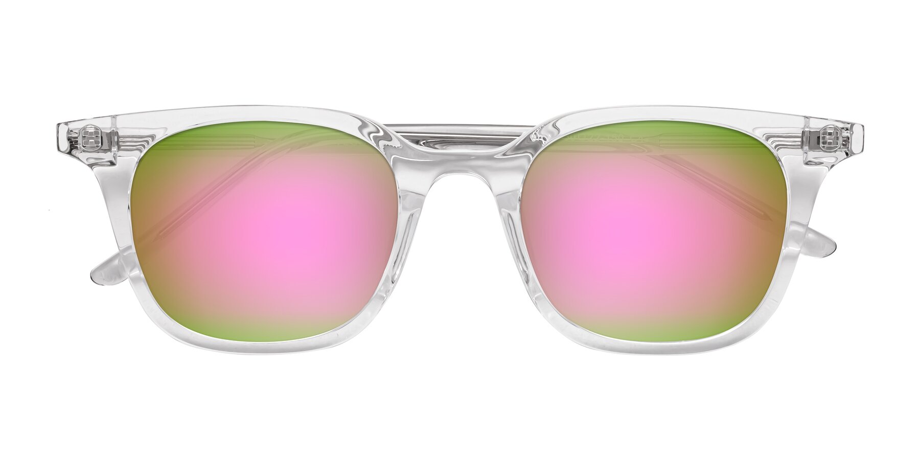 Folded Front of Gemini in Clear with Pink Mirrored Lenses