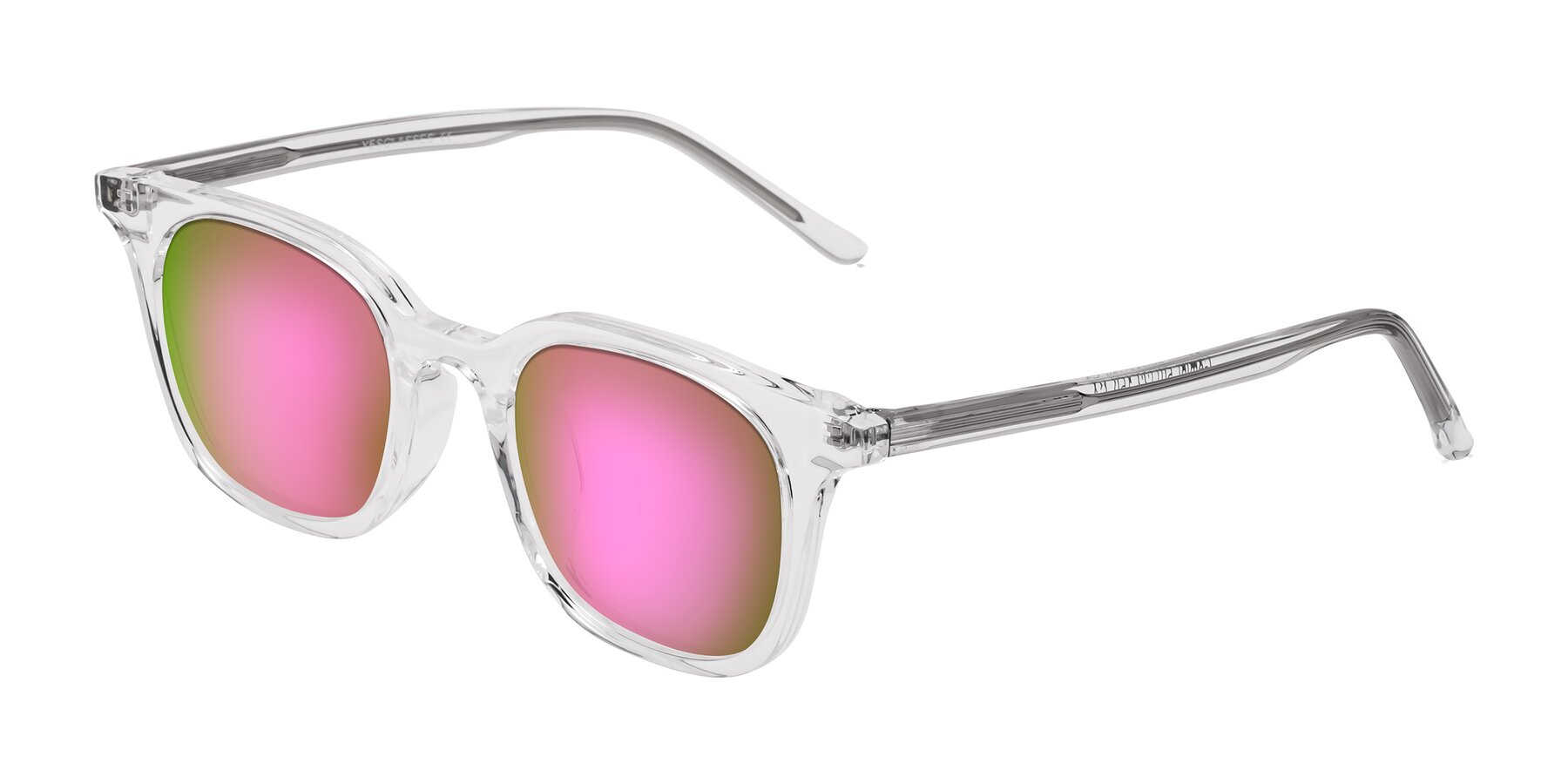 Angle of Gemini in Clear with Pink Mirrored Lenses