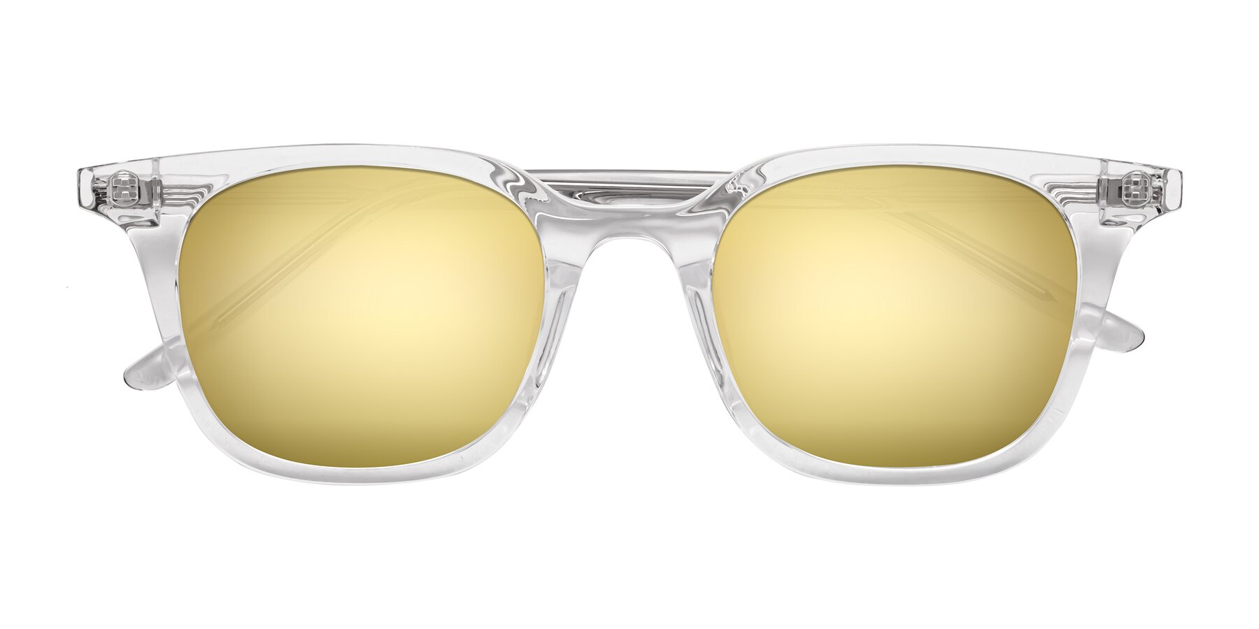 Folded Front of Gemini in Clear with Gold Mirrored Lenses