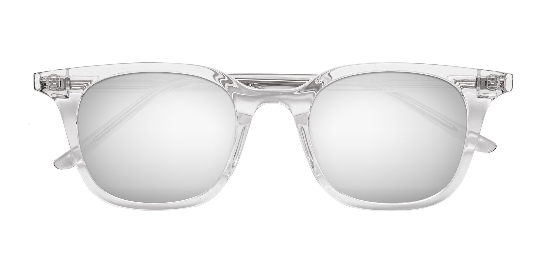 Folded Front of Gemini in Clear with Silver Mirrored Lenses