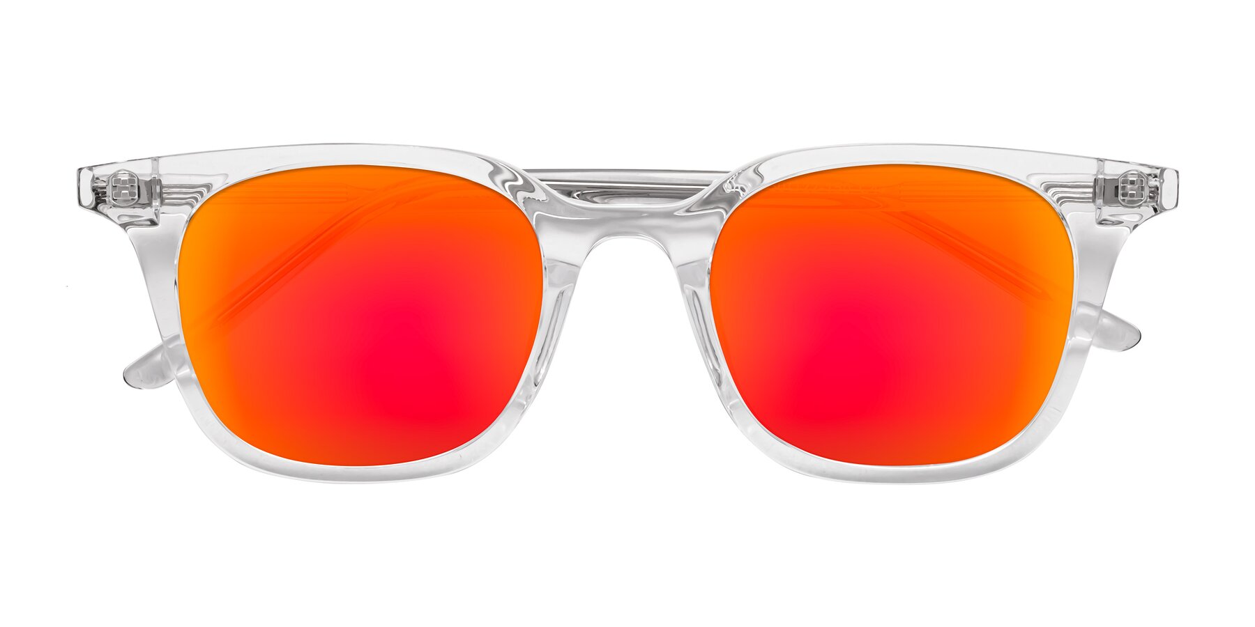 Folded Front of Gemini in Clear with Red Gold Mirrored Lenses