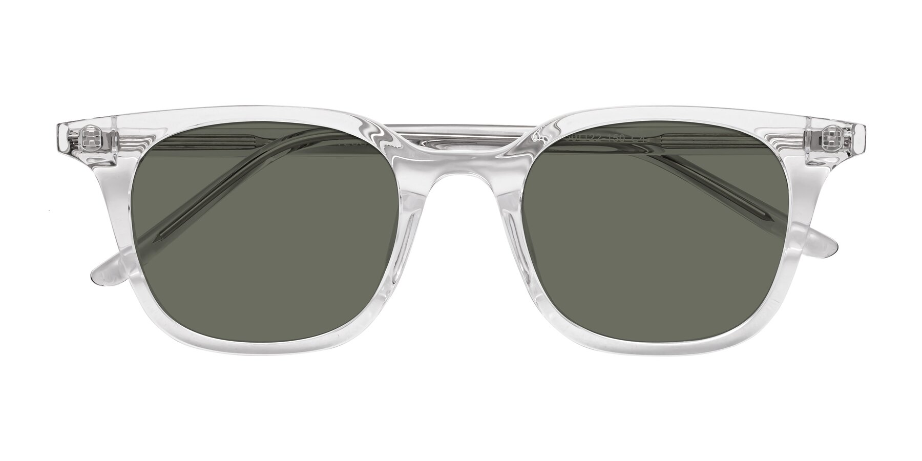 Folded Front of Gemini in Clear with Gray Polarized Lenses