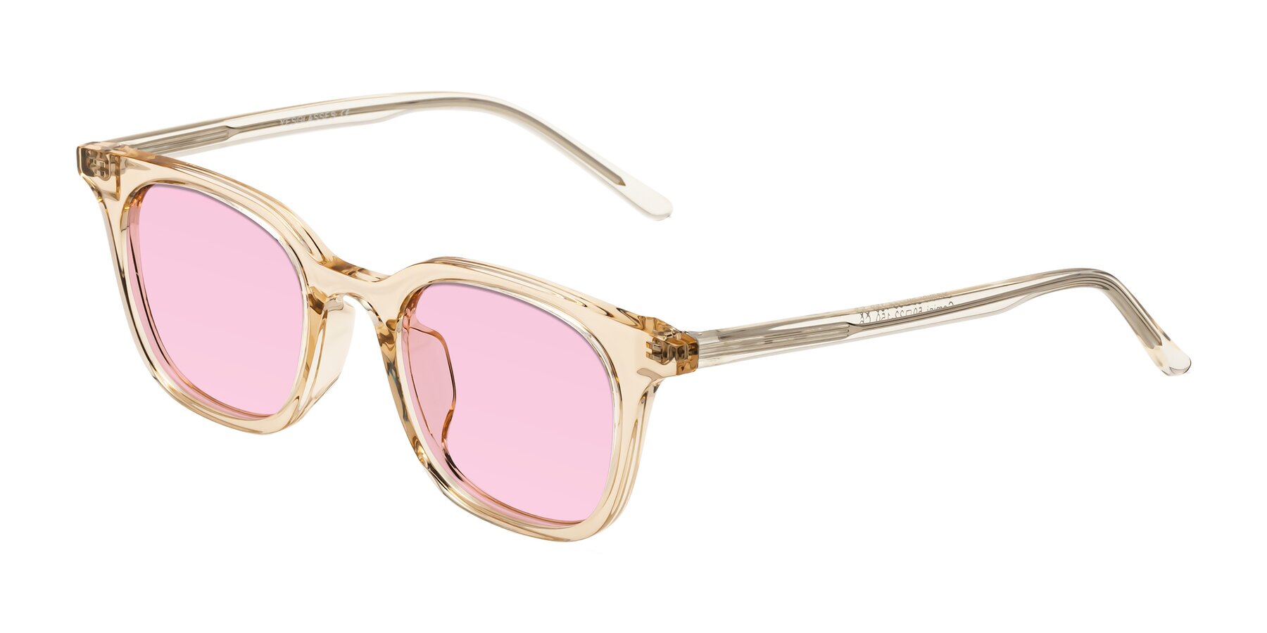 Angle of Gemini in Champagne with Light Pink Tinted Lenses