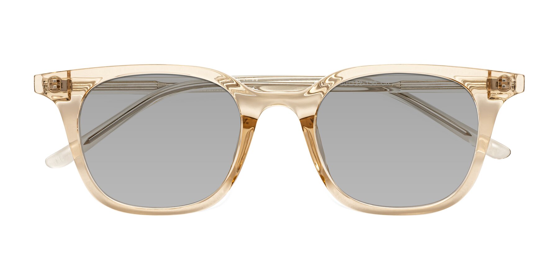 Folded Front of Gemini in Champagne with Light Gray Tinted Lenses