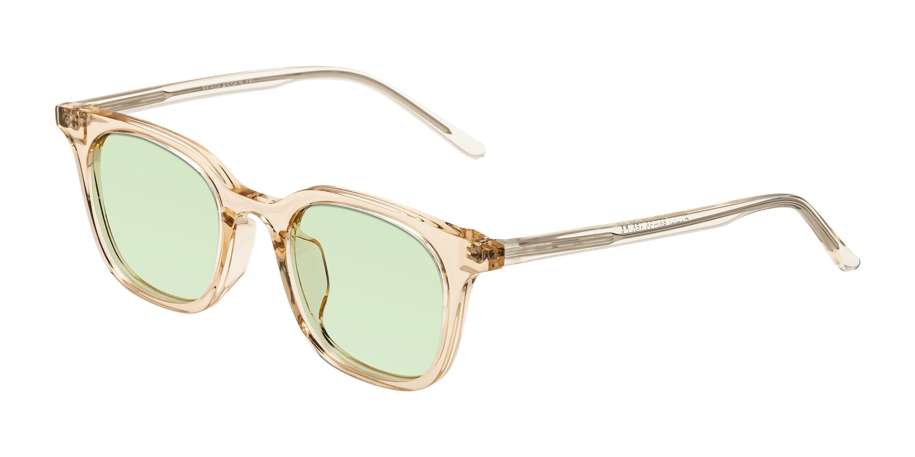 Angle of Gemini in Champagne with Light Green Tinted Lenses