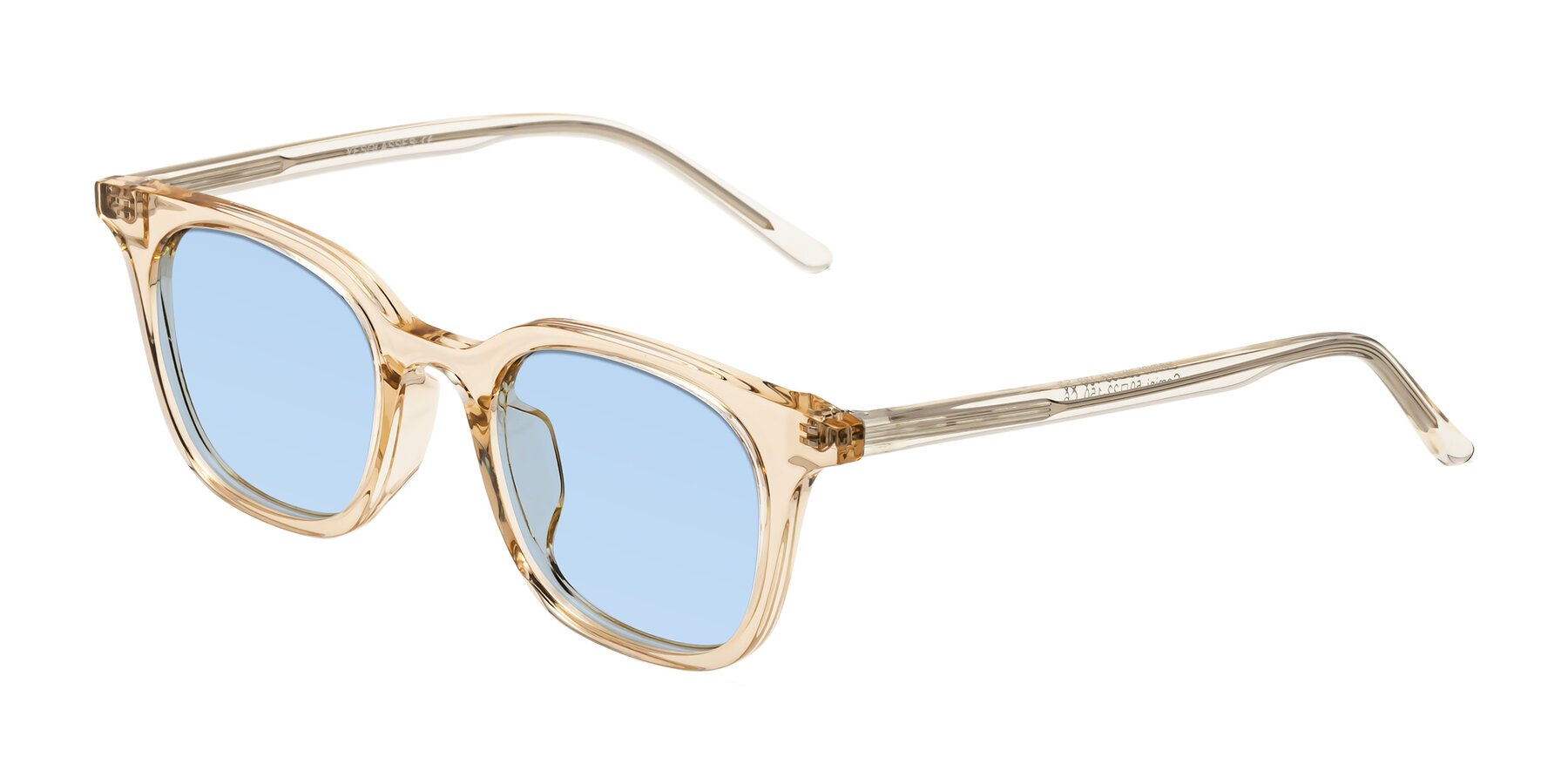 Angle of Gemini in Champagne with Light Blue Tinted Lenses
