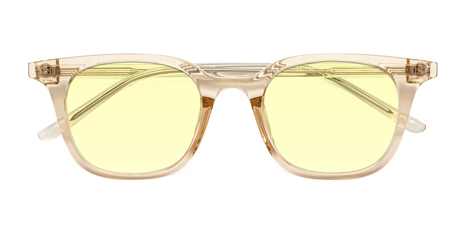 Folded Front of Gemini in Champagne with Light Yellow Tinted Lenses