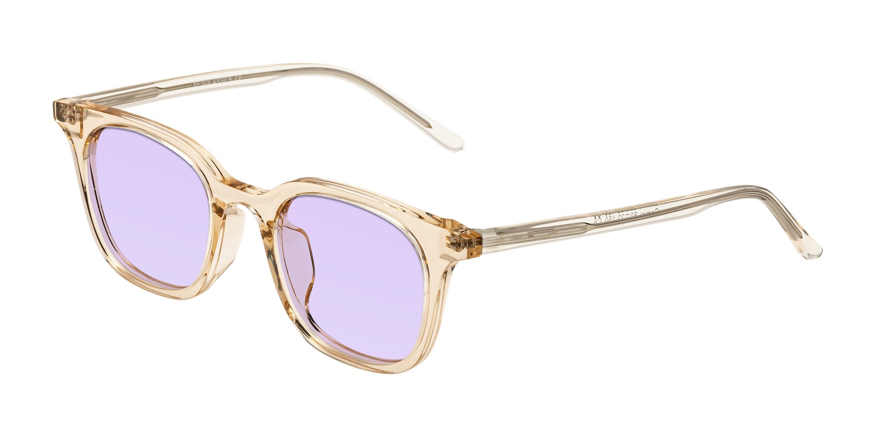 Angle of Gemini in Champagne with Light Purple Tinted Lenses