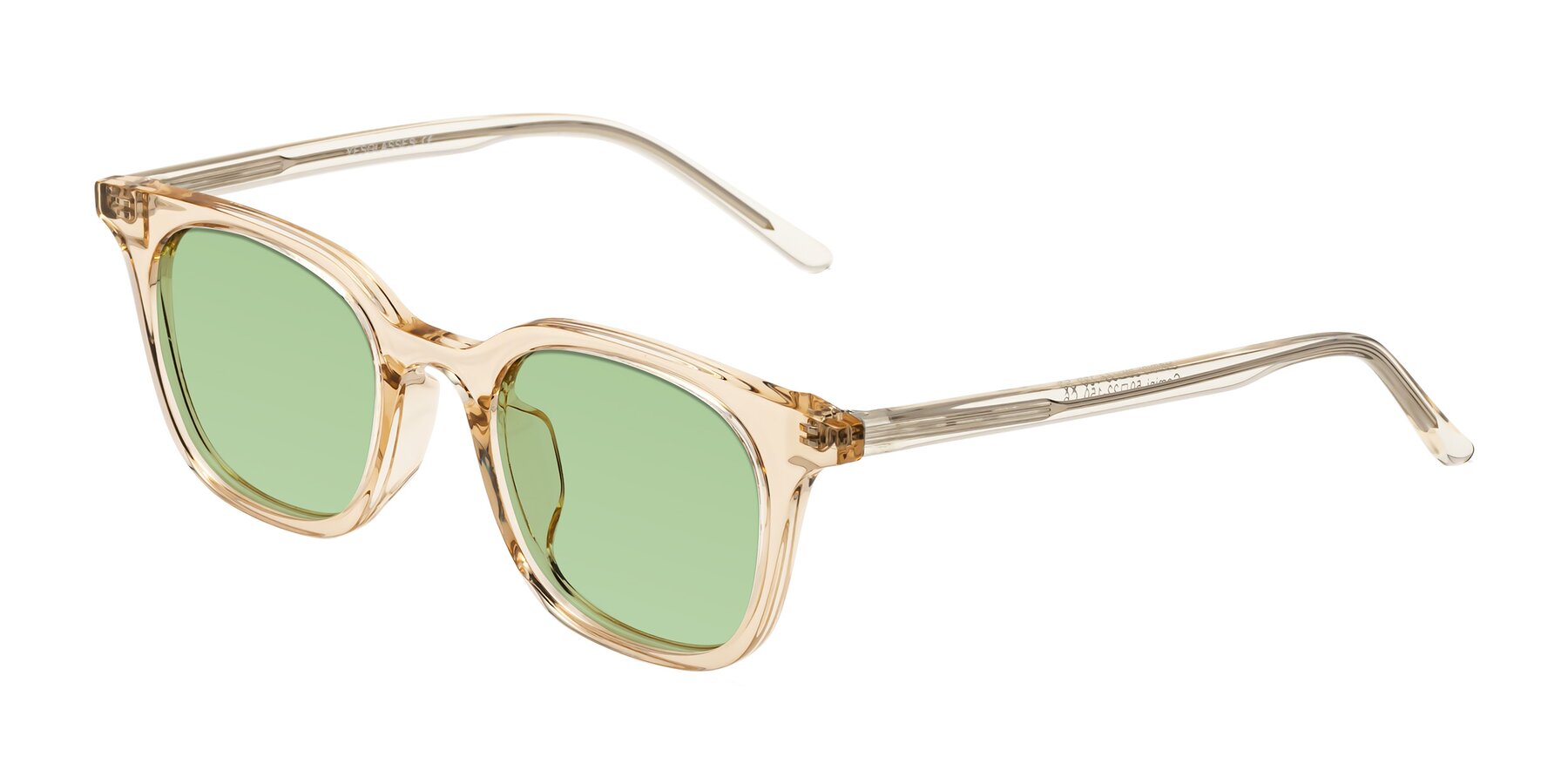 Angle of Gemini in Champagne with Medium Green Tinted Lenses