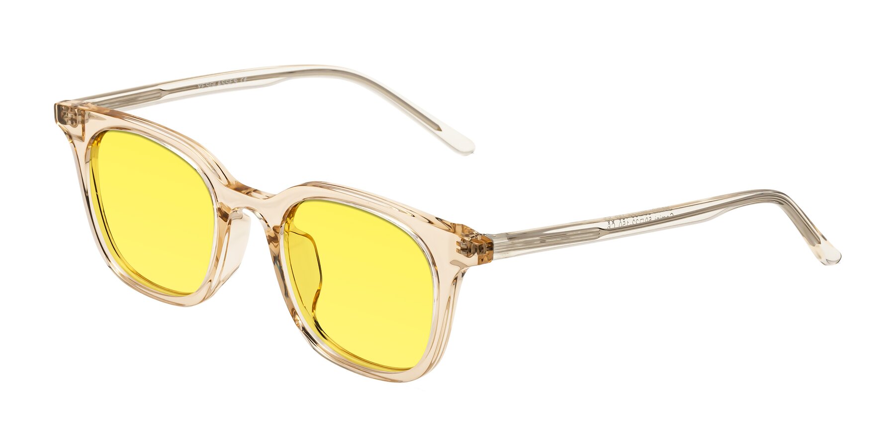 Angle of Gemini in Champagne with Medium Yellow Tinted Lenses