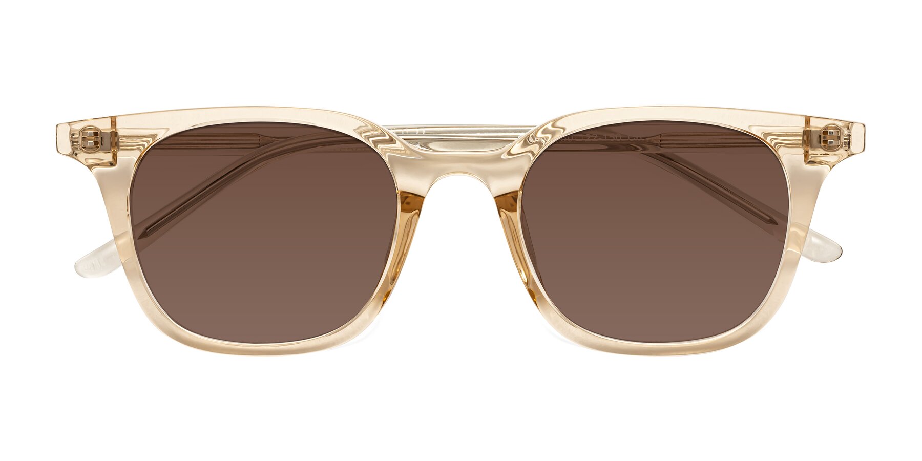 Folded Front of Gemini in Champagne with Brown Tinted Lenses