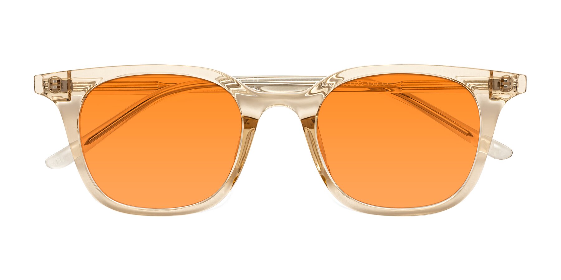 Folded Front of Gemini in Champagne with Orange Tinted Lenses