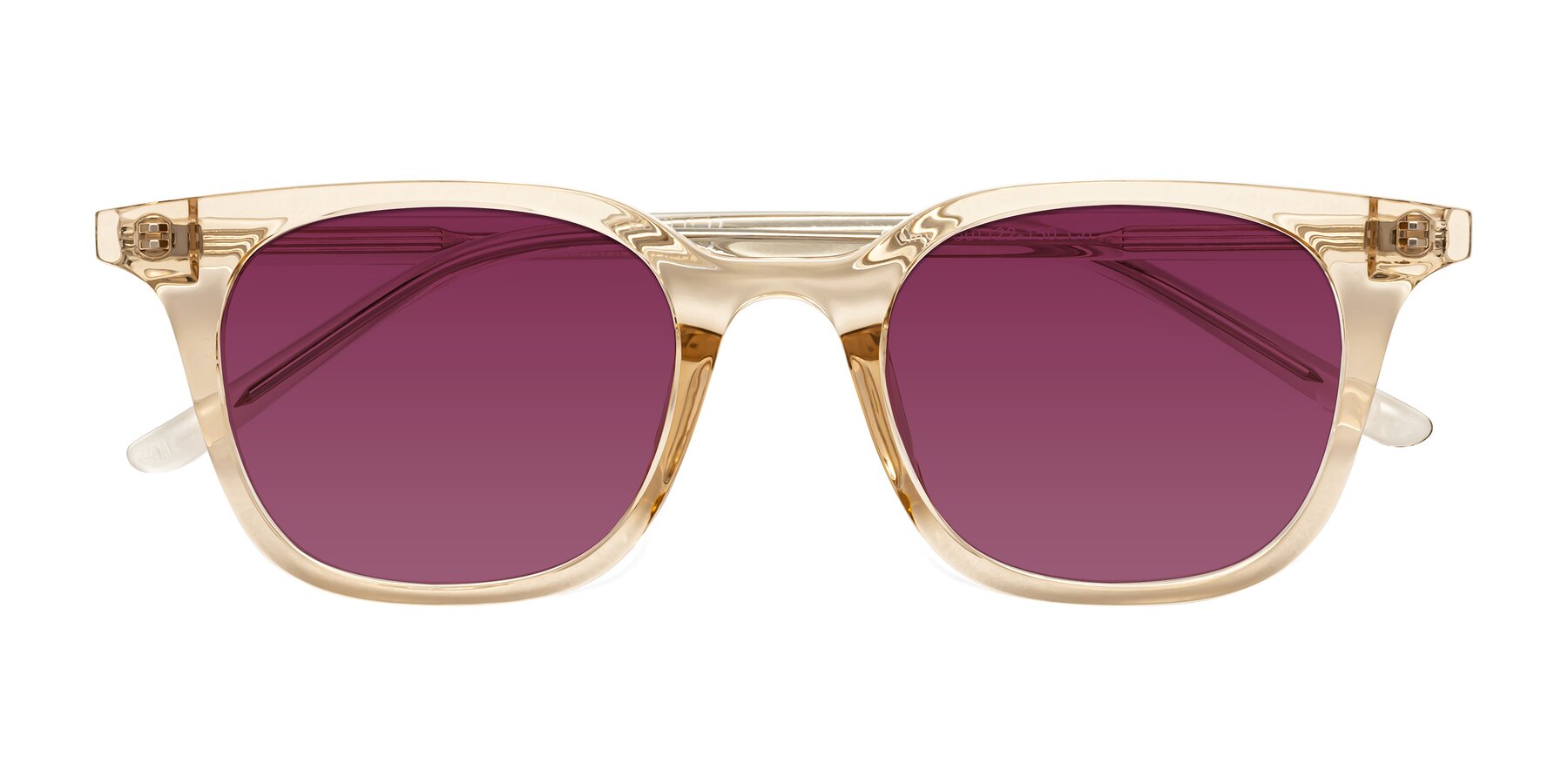 Folded Front of Gemini in Champagne with Wine Tinted Lenses