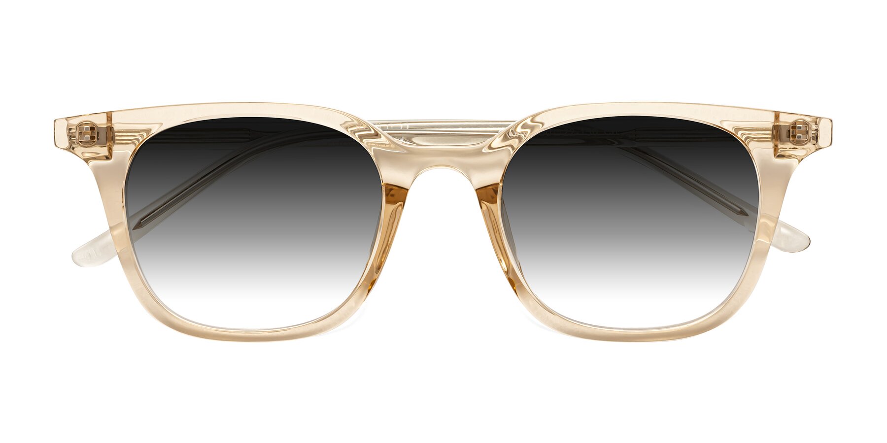 Folded Front of Gemini in Champagne with Gray Gradient Lenses