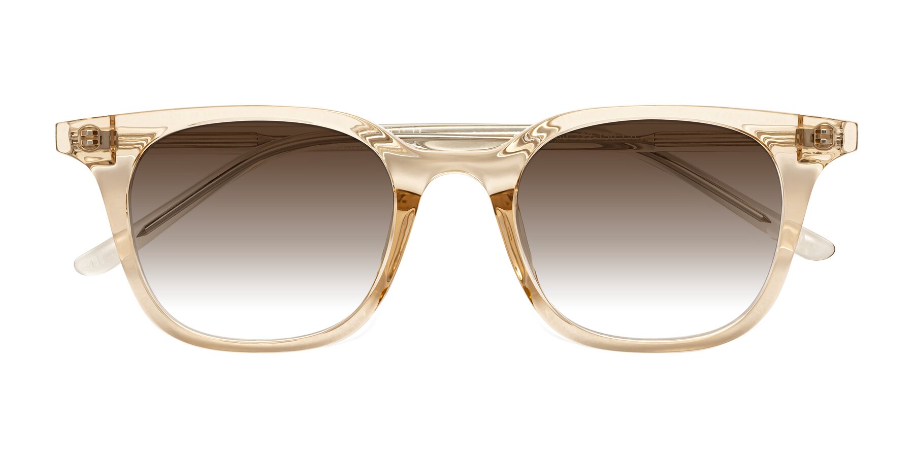 Folded Front of Gemini in Champagne with Brown Gradient Lenses