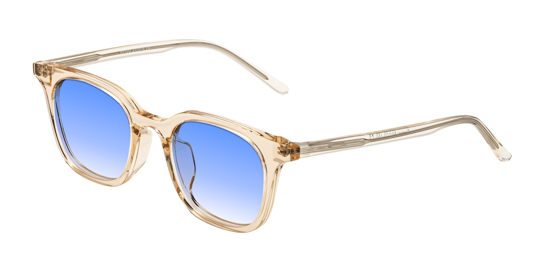 Angle of Gemini in Champagne with Blue Gradient Lenses