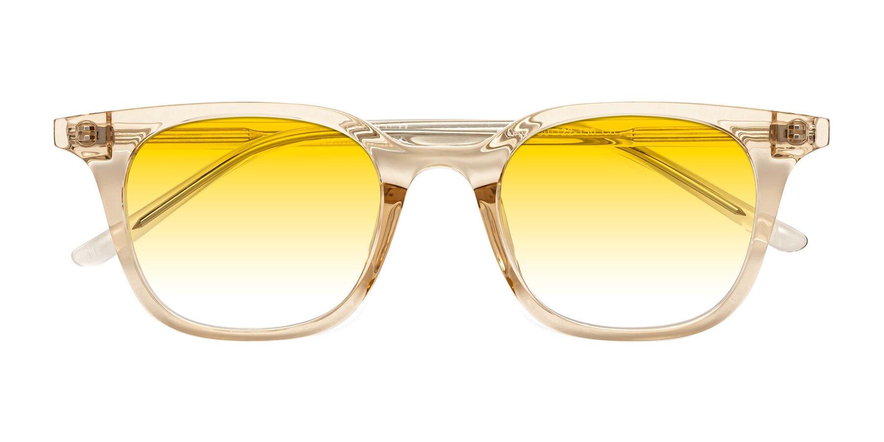 Folded Front of Gemini in Champagne with Yellow Gradient Lenses