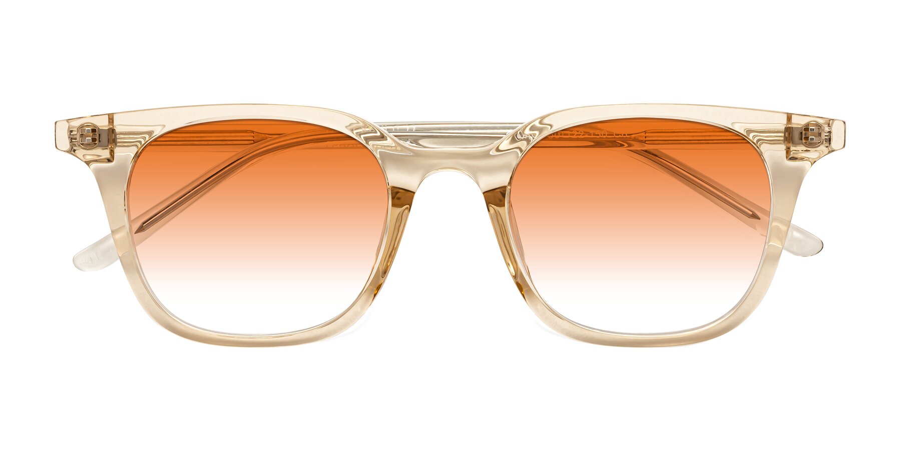 Folded Front of Gemini in Champagne with Orange Gradient Lenses