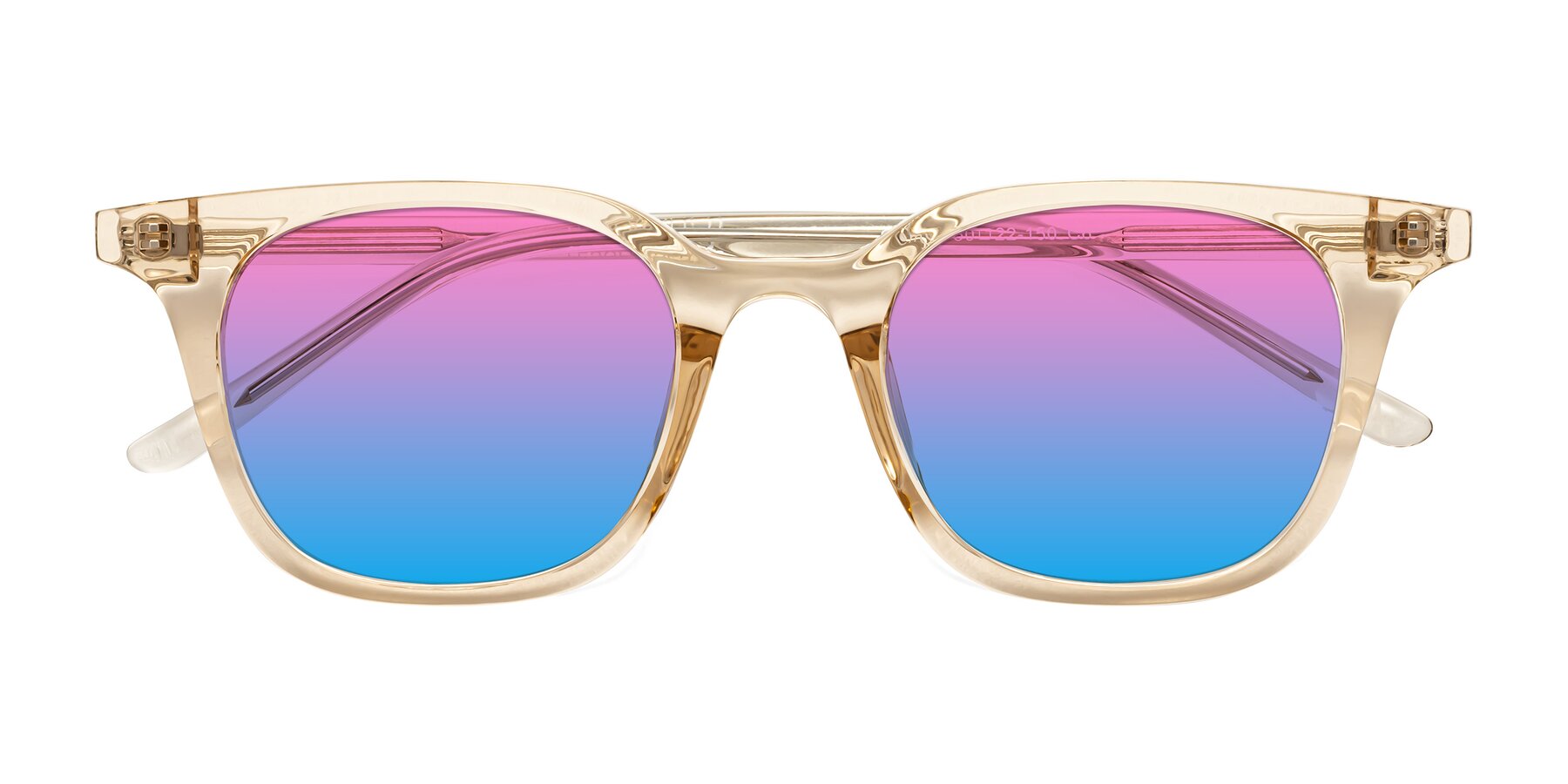 Folded Front of Gemini in Champagne with Pink / Blue Gradient Lenses